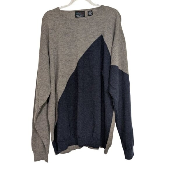 Greg Norman Merino Wool Sweater Mens Size XL Gray Knit Long Sleeve Crew Neck - Picture 1 of 11